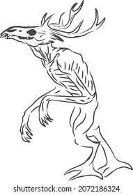 Wendigo liner art useful art stock vector royalty free