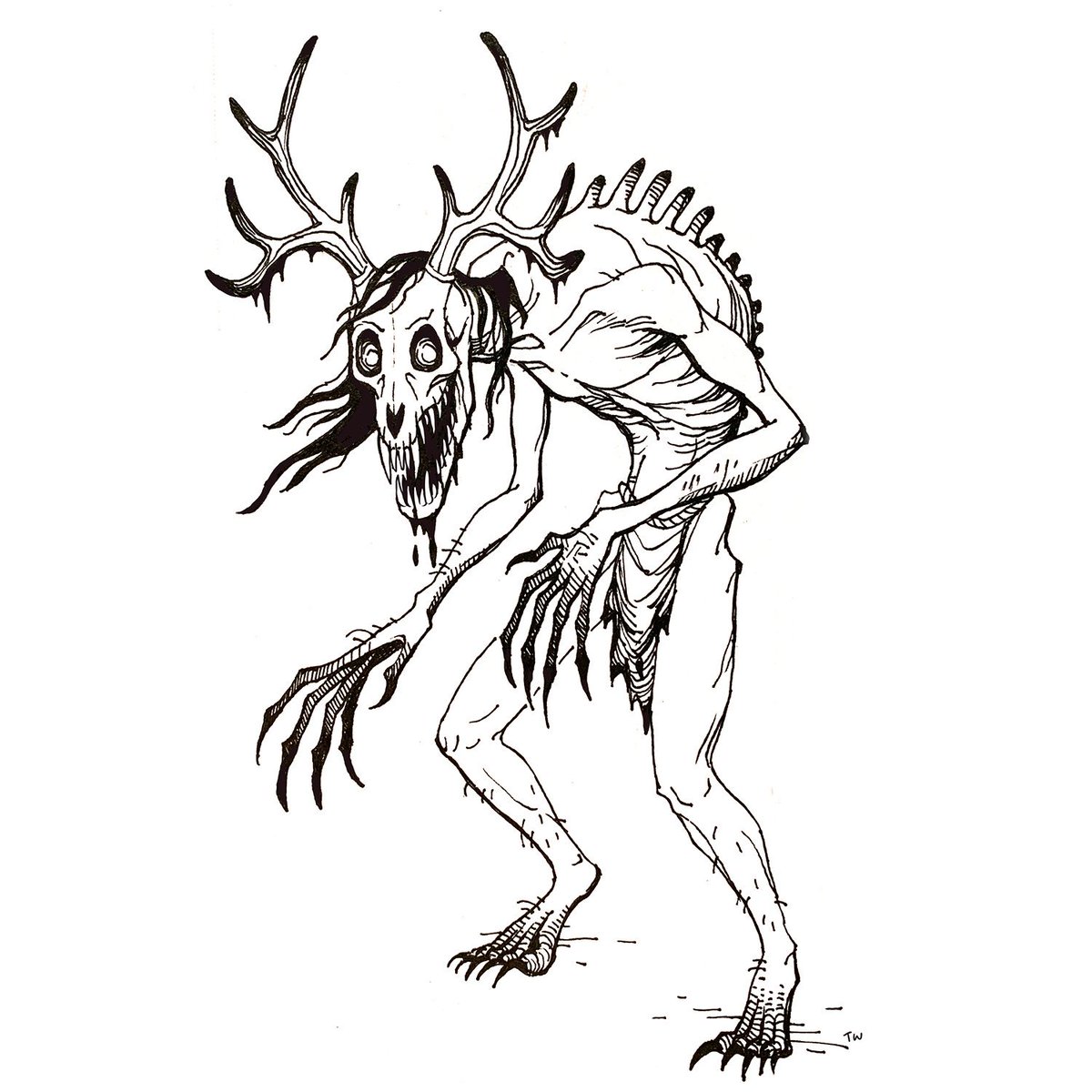 Tami wicinas on x day of my mythological creature themed inktober series is the wendigo native to the forests of eastern canada httpstcoguqjrrtsai x