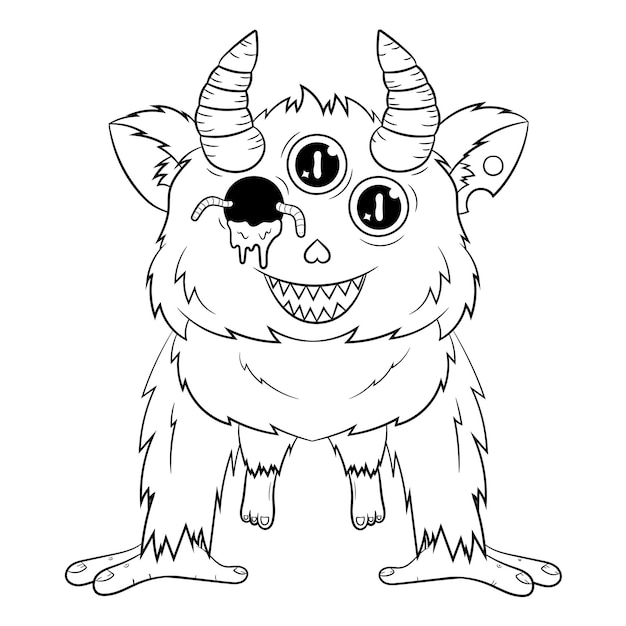 Premium vector monster coloring page
