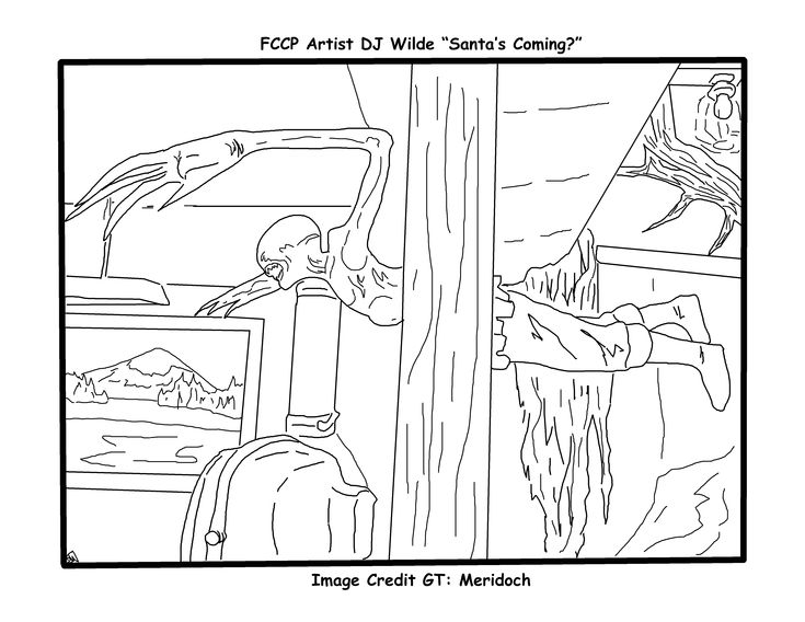 Fallout santa wall coloring page coloring pages wendigo color