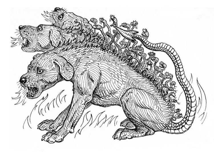 Coloring page hellhound