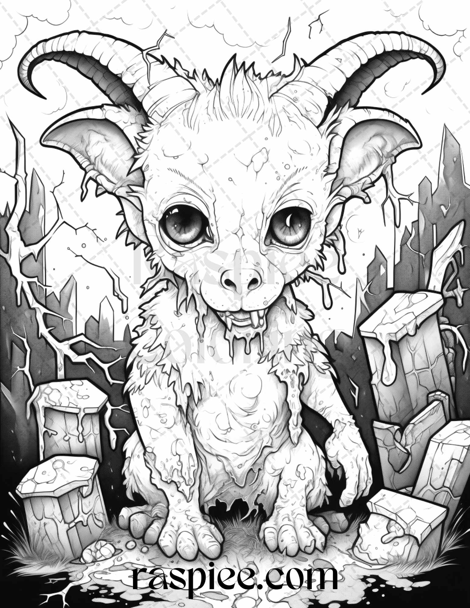 Halloween scary animals grayscale coloring pages printable for adul â coloring