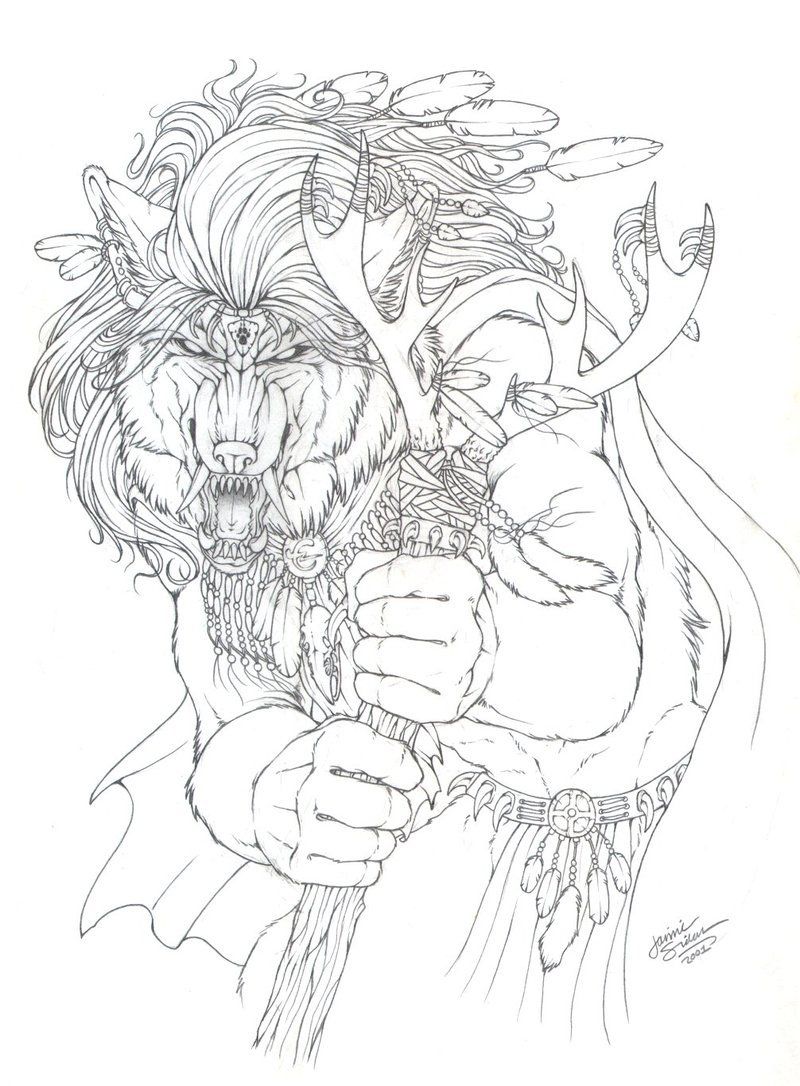 Ding dong avon calling done last year for the werewolf portfolio i did with dark natasha marker colored pencil acrylics werewolf art werewolf wendigo