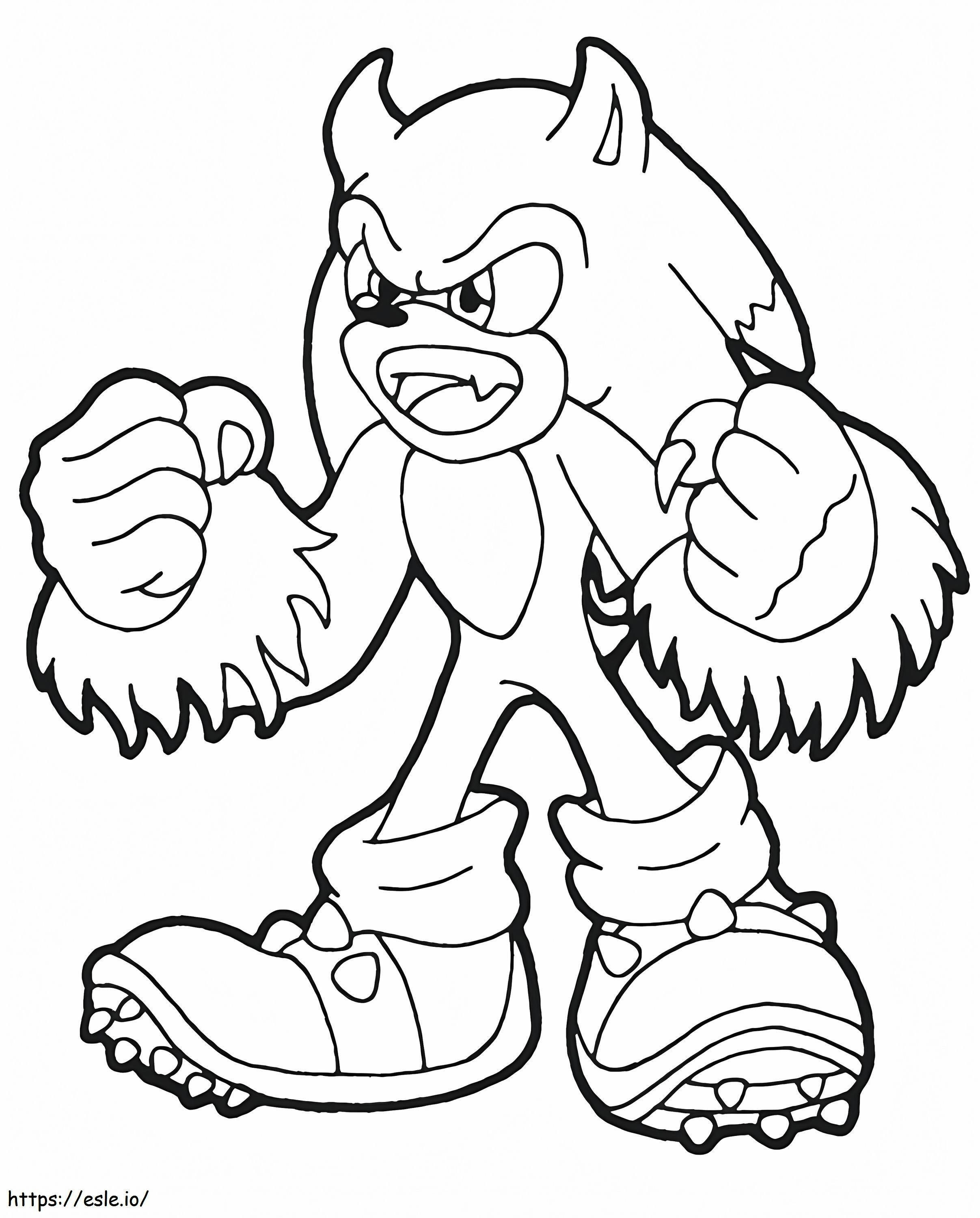 Sonic werehog coloring page