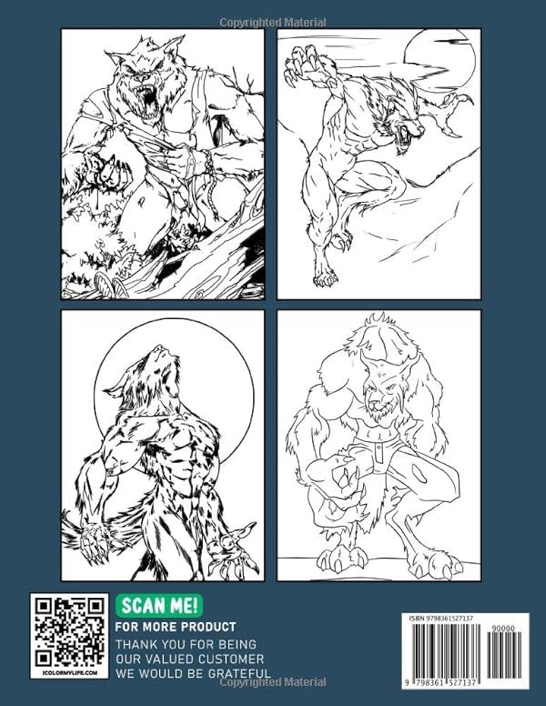 Werewolf coloring book magical animal colouring pages to drawing with illustrations pages for have fun gifts dolan gurveer dolan books