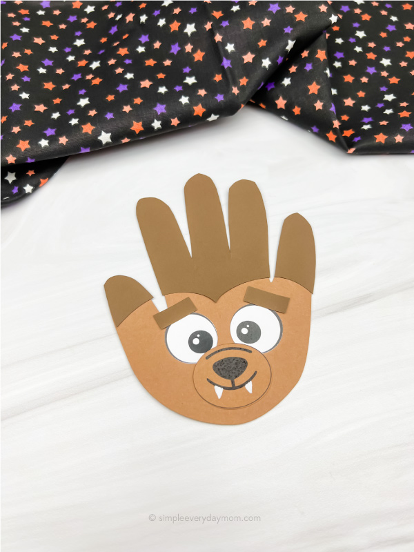 Handprint werewolf craft for kids free template