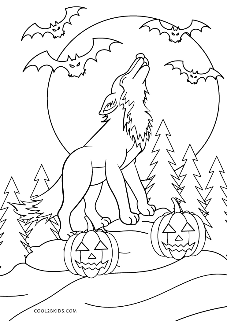 Free printable werewolf coloring pages for kids