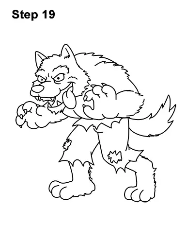 How to draw a werewolf for halloween video step