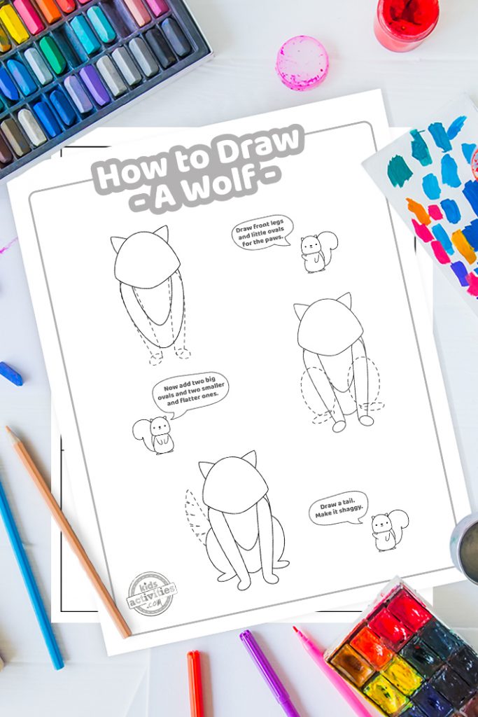 How to draw a wolf easy printable lesson for kids kids activities blog