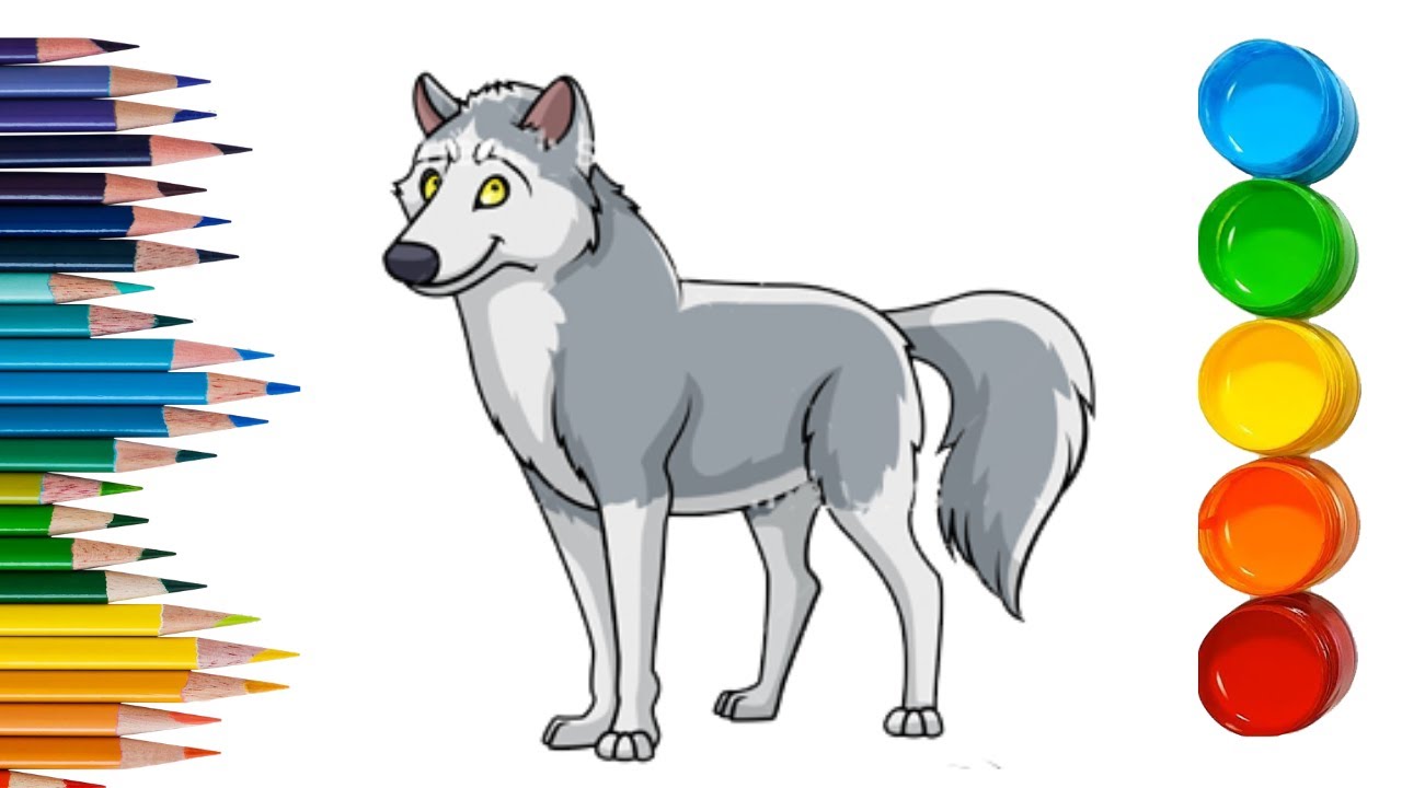 Wolf colouring pages for kids how to color a wolf anials colouring page