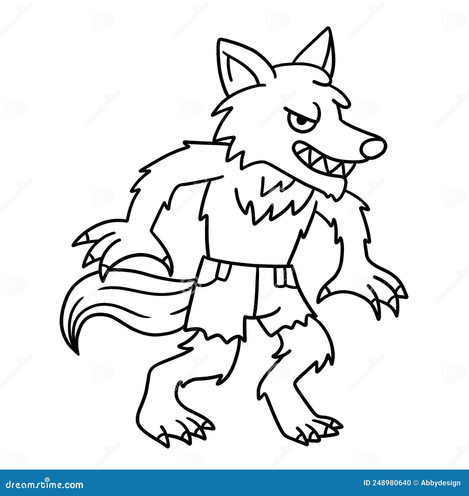 Werewolf halloween isolated coloring page stock vector