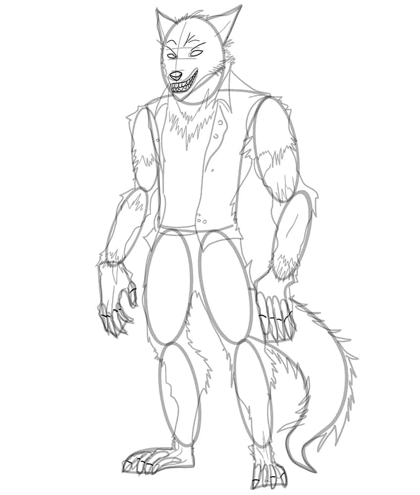 How to draw a werewolf