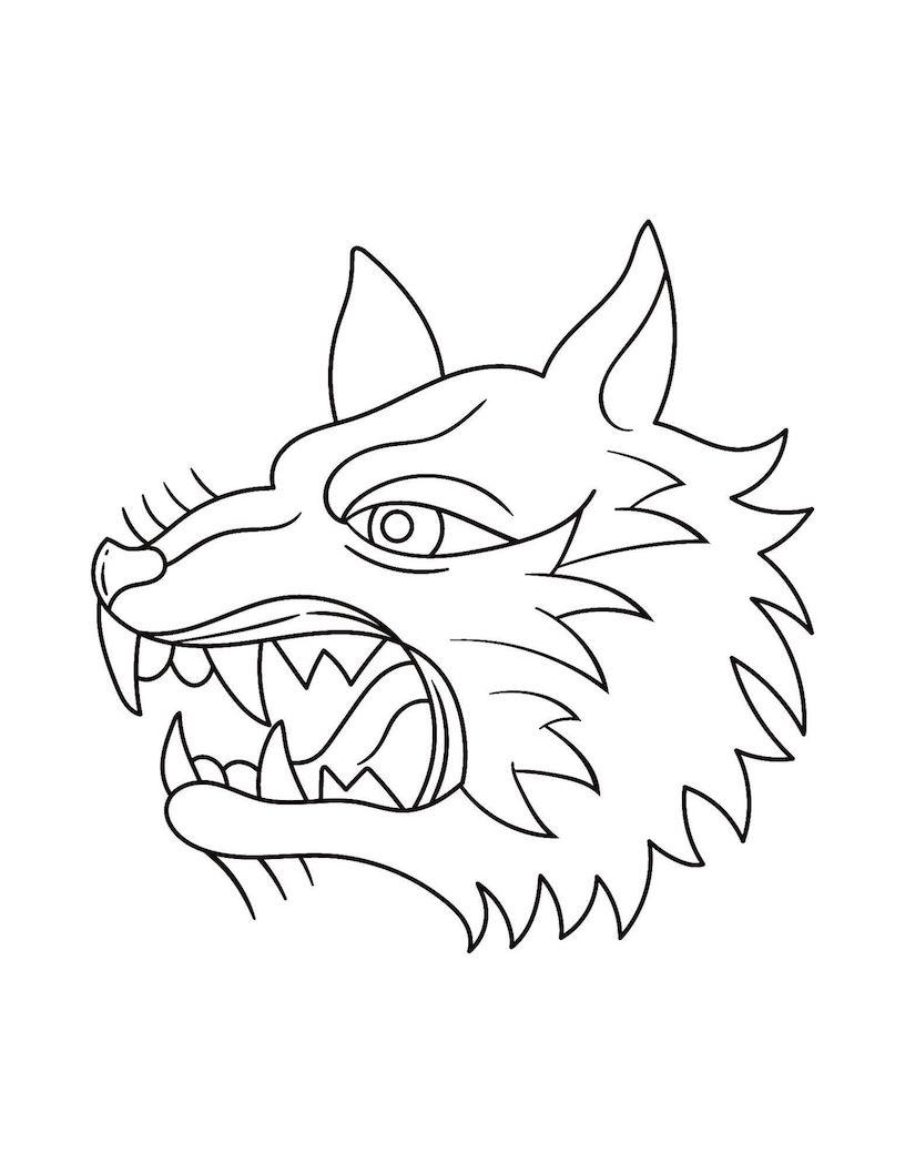 Majestic wolf coloring pages for kids and adults