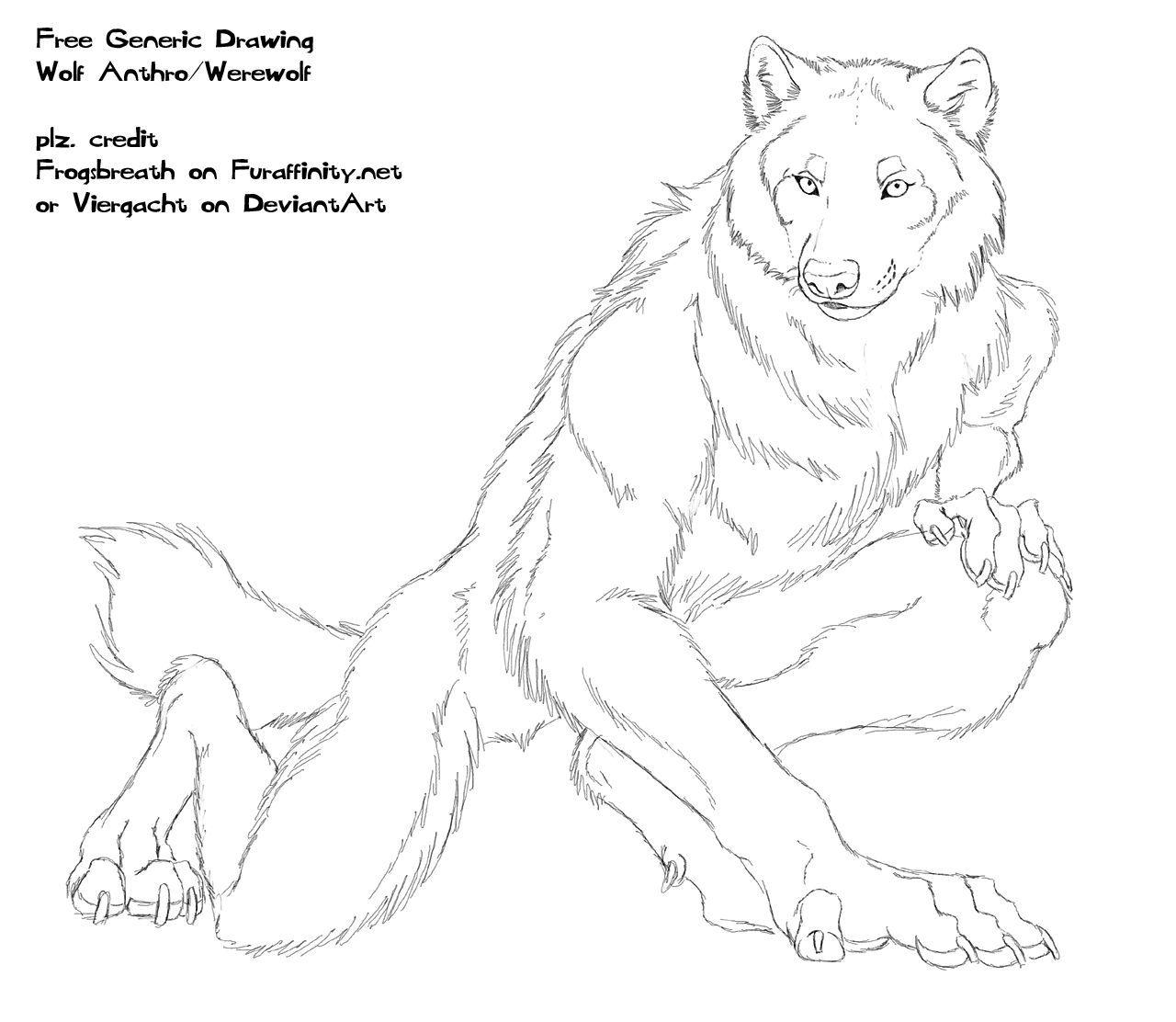 Free wolf drawing by viergacht on