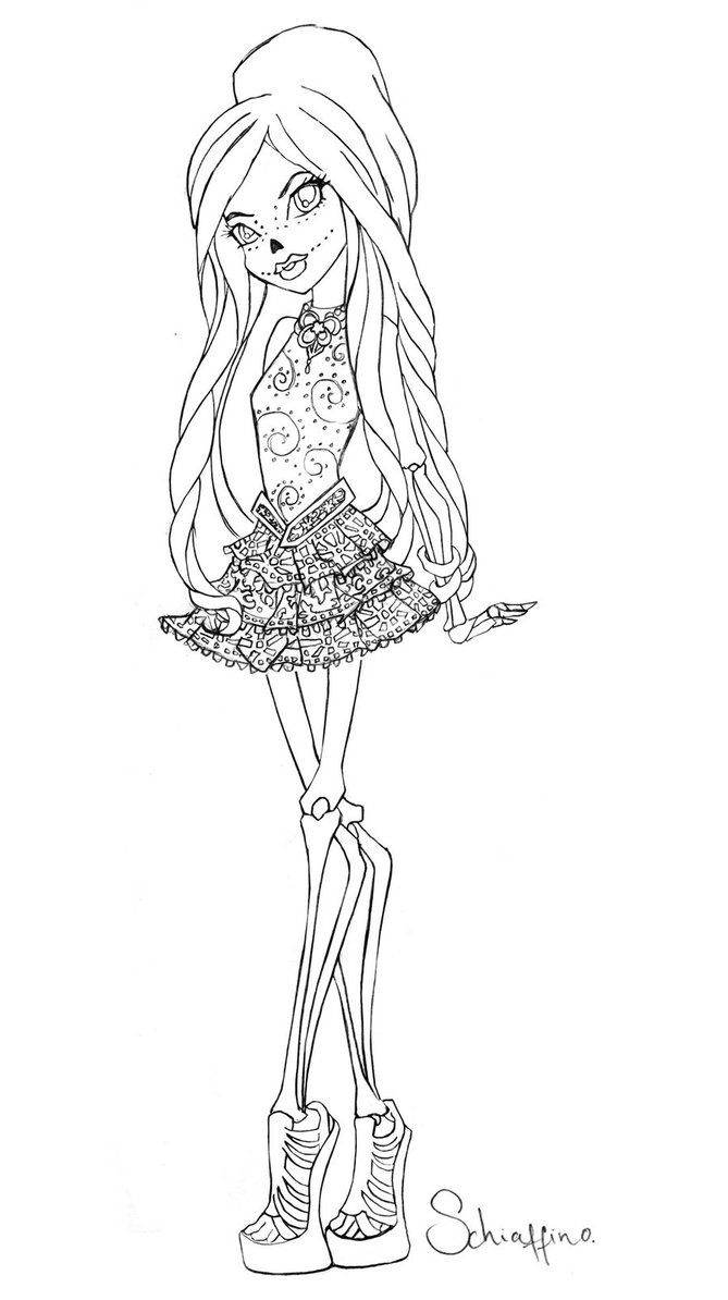 Skelita monster high art emoji coloring pages colorful drawings