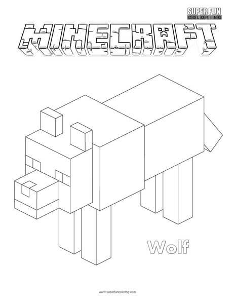 Wolf minecraft coloring