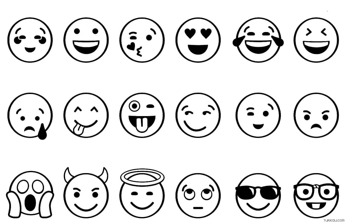 Emojis coloring page