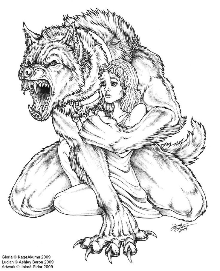Werewolf characters â free printable coloring pages