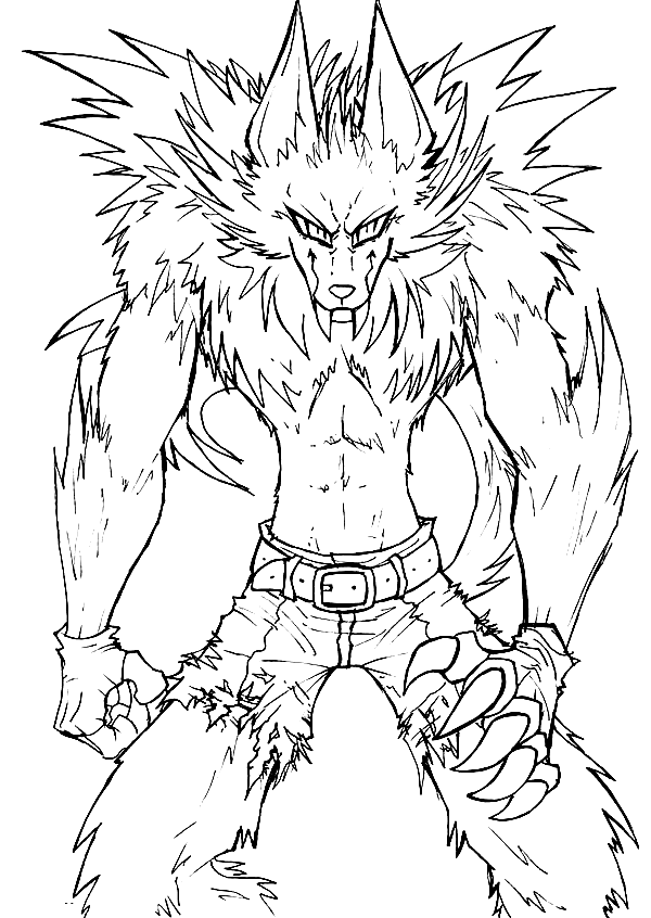 Werewolves coloring page for adults coloring page