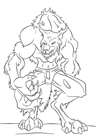 Werewolf coloring page free printable coloring pages