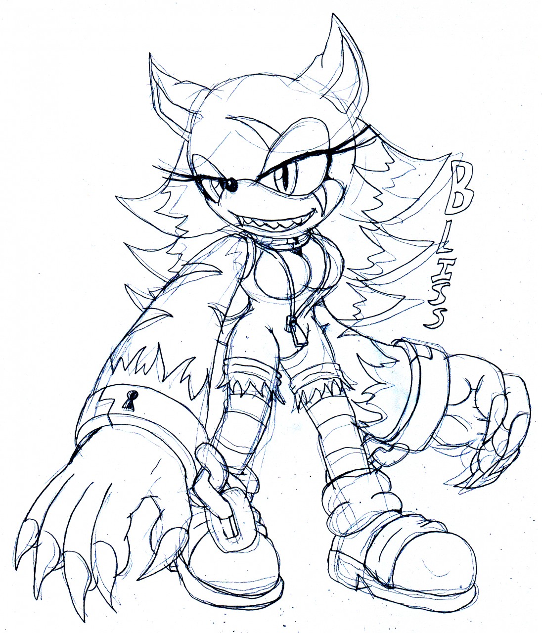 Bliss the werehog commission by runhurd