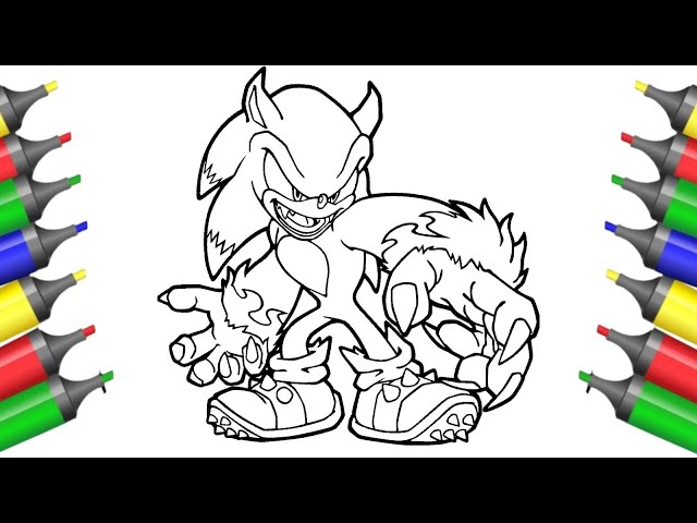 Sonic the hedgehog coloring page sonic the hedgehog werewolf