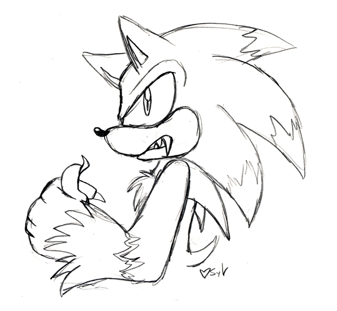 Sonic the werehog by sylviene on