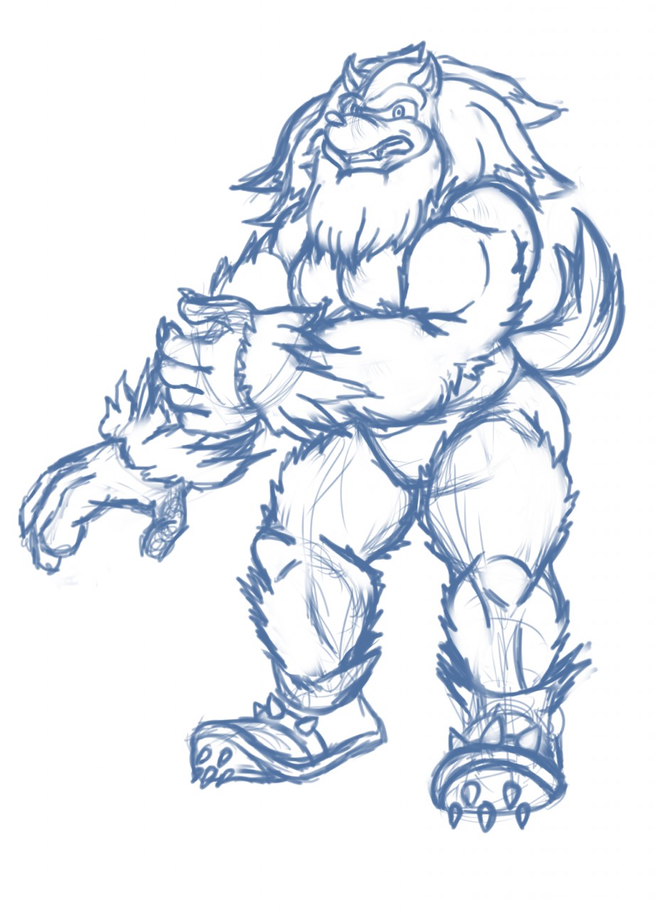 Burly sonic the werehog by korrik