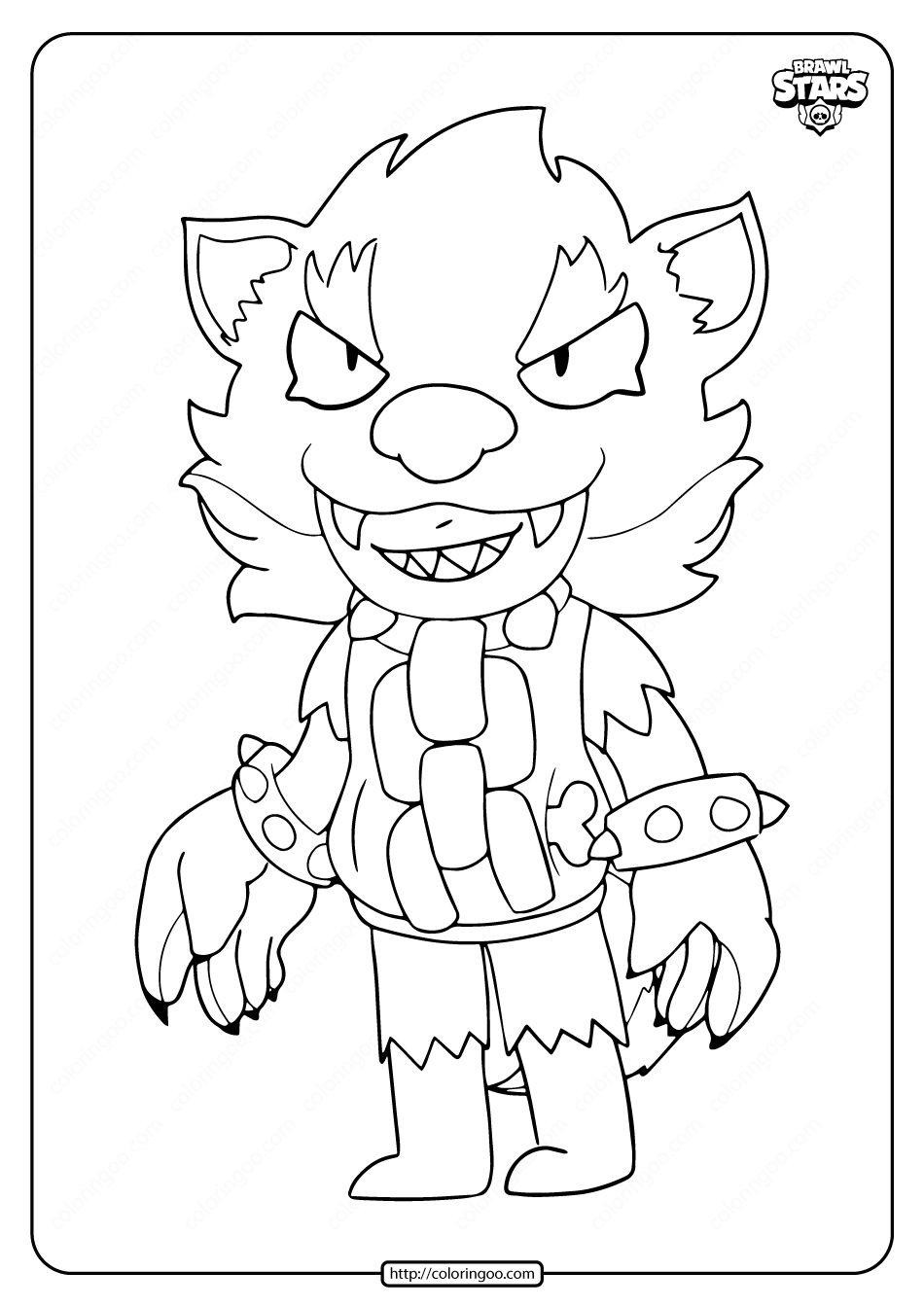 Werewolf leon brawl stars coloring pages