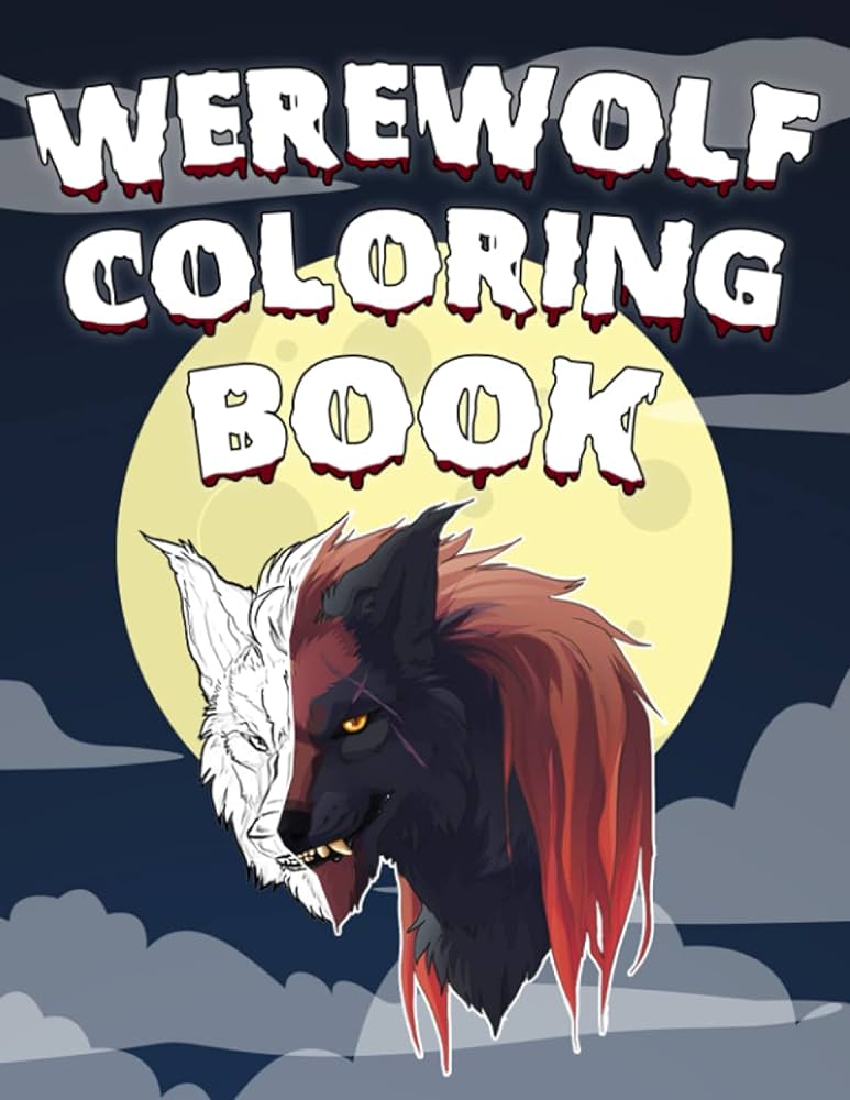 Werewolf coloring book easy and hard by werewolf emma
