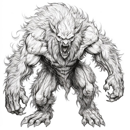 Drawing werewolf stock photos and images