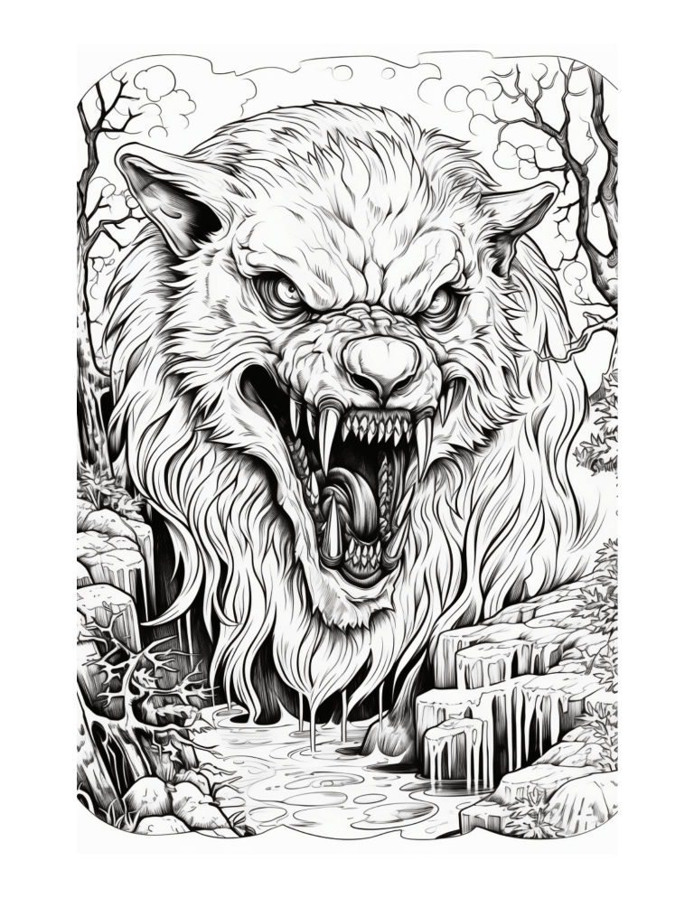 Werewolf legends beastly coloring pages for fearless artists