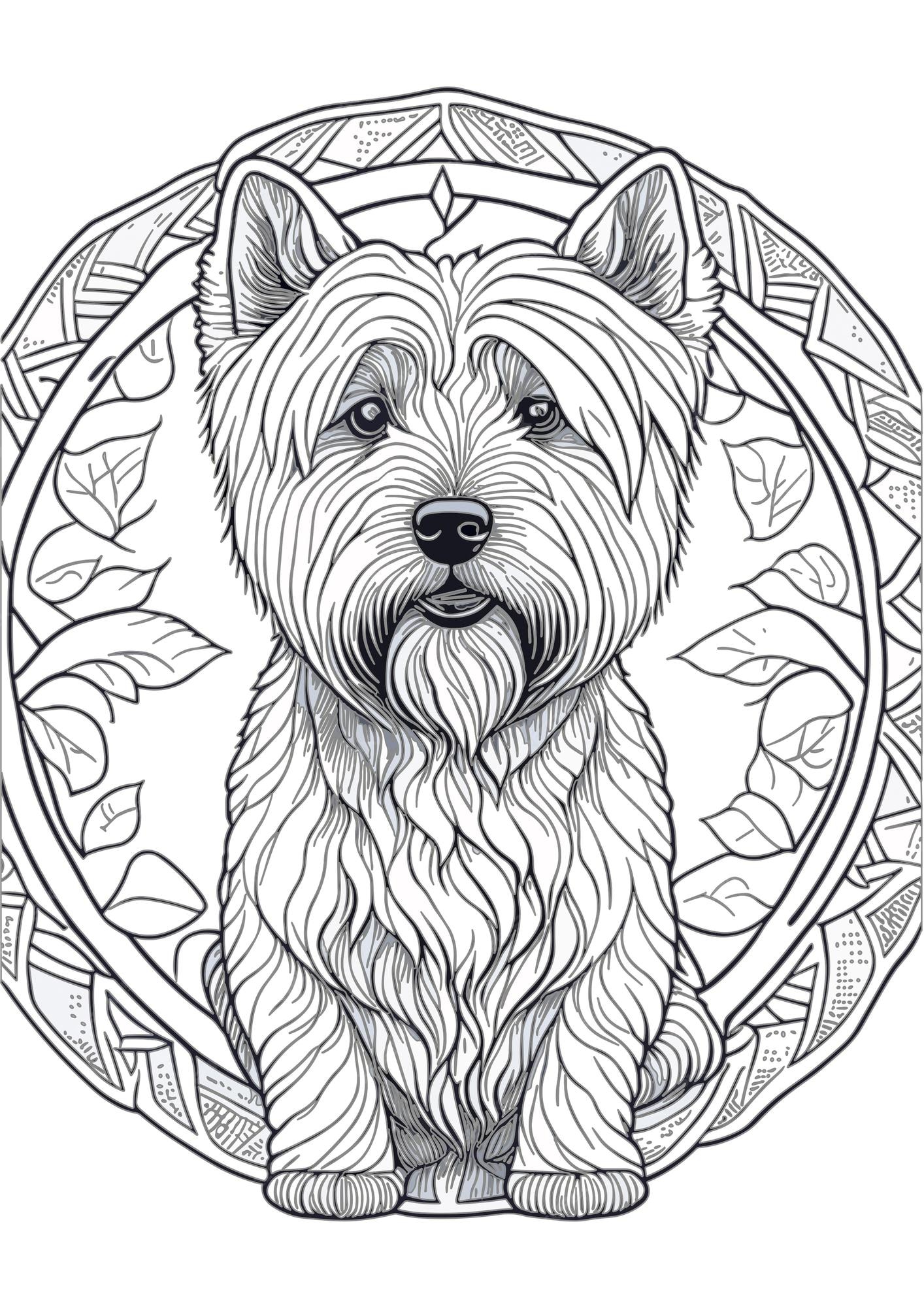 Premium vector vector dog outline coloring page coloring book illustration west highland white terrier terrier