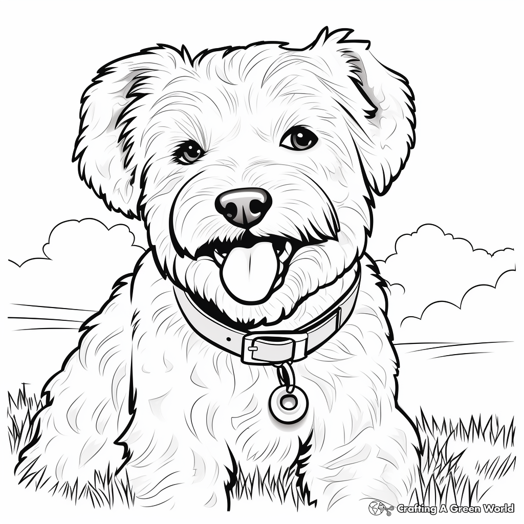 Fluffy dog coloring pages