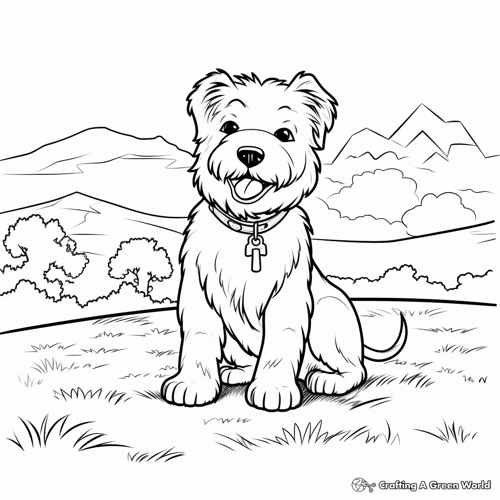Fluffy dog coloring pages