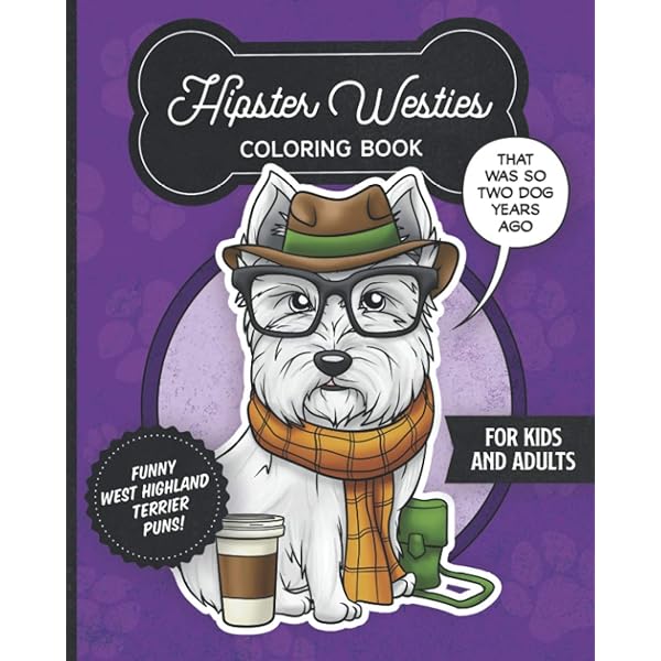 Hipster westies coloring book