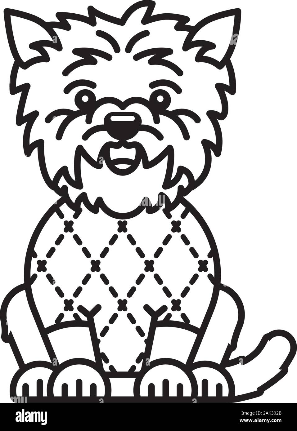 West highland white terrier with argyle pattern on sweater vector icon cartoon symbol of scottish tradition stock vector image art