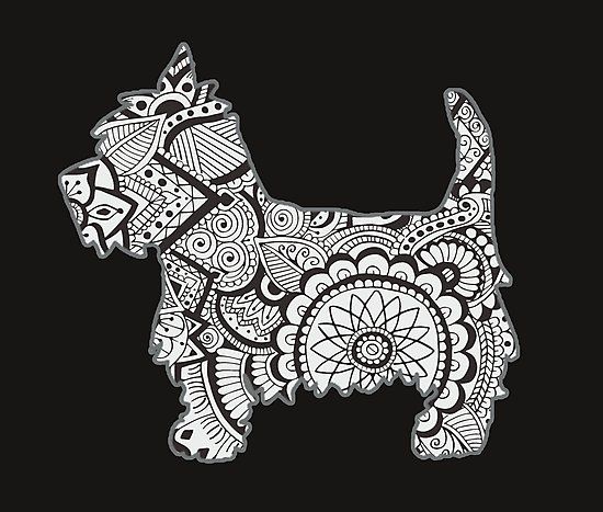 Westie black and white zentangle i would love this to colour in dog coloring book westies panda coloring pages