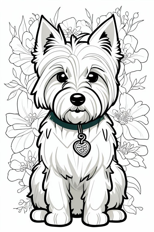 Christmas brand logo of a west highland white terrier