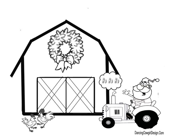 Santa on tractor coloring page christmas coloring pages christmas tree coloring page christmas coloring books