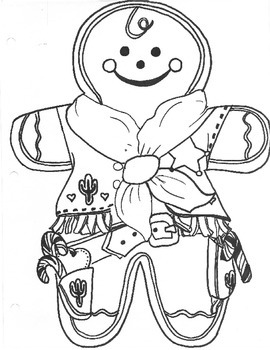 Western style gingerbread men coloring sheet by coley tpt