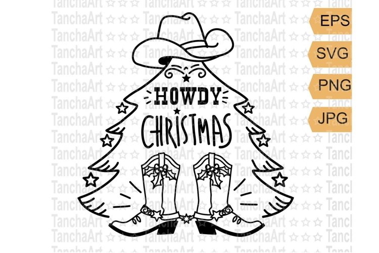 Cowboy christmas svg png howdy christmas printable file cut