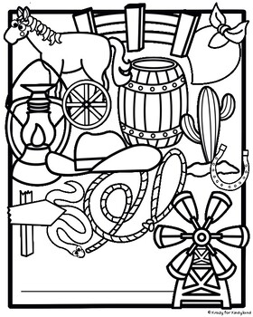 Cowboy coloring pages center activity