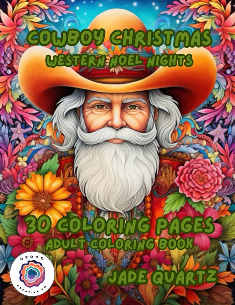 Cowboy christmas western noel nights coloring pages adult coloring book quartz jade books