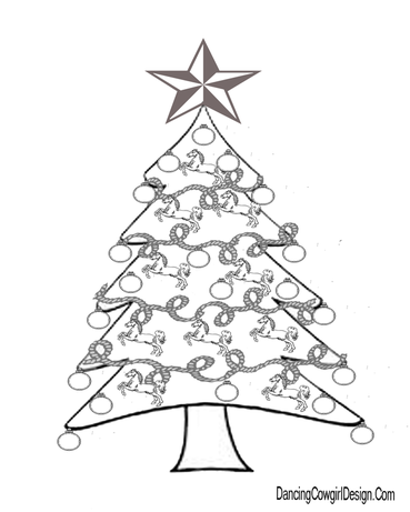 Western christmas coloring pages
