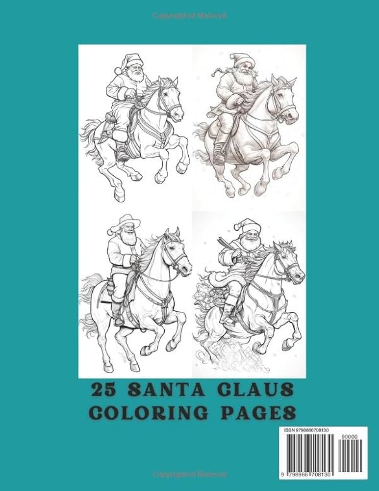Christmas santa coloring book for adults western yuletide adventures