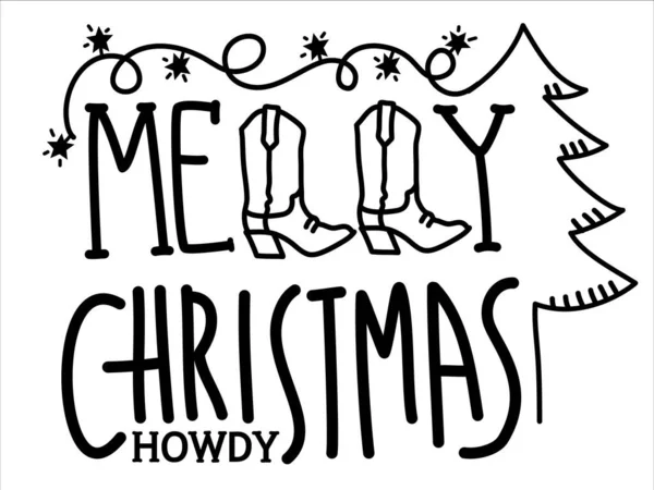 Cowboy christmas text stock vector by geraktv