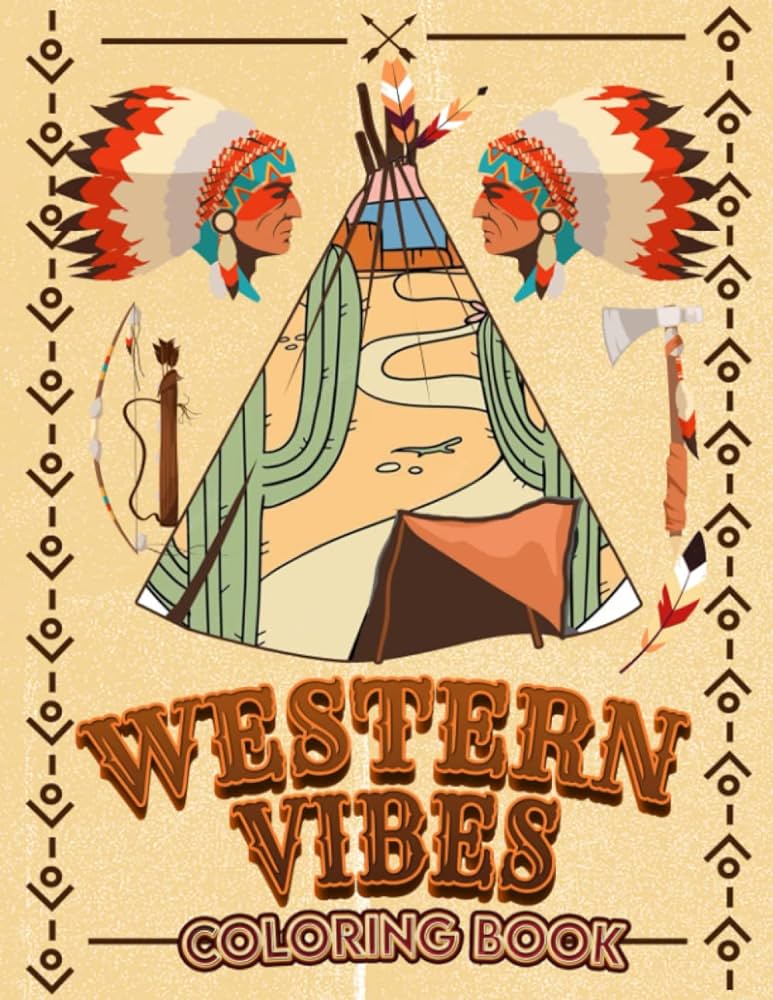Western vibes coloring book for adults coloring book for adults men women to stress relief with illustrations great gift for mom dad have christmas birthday bros kolor books