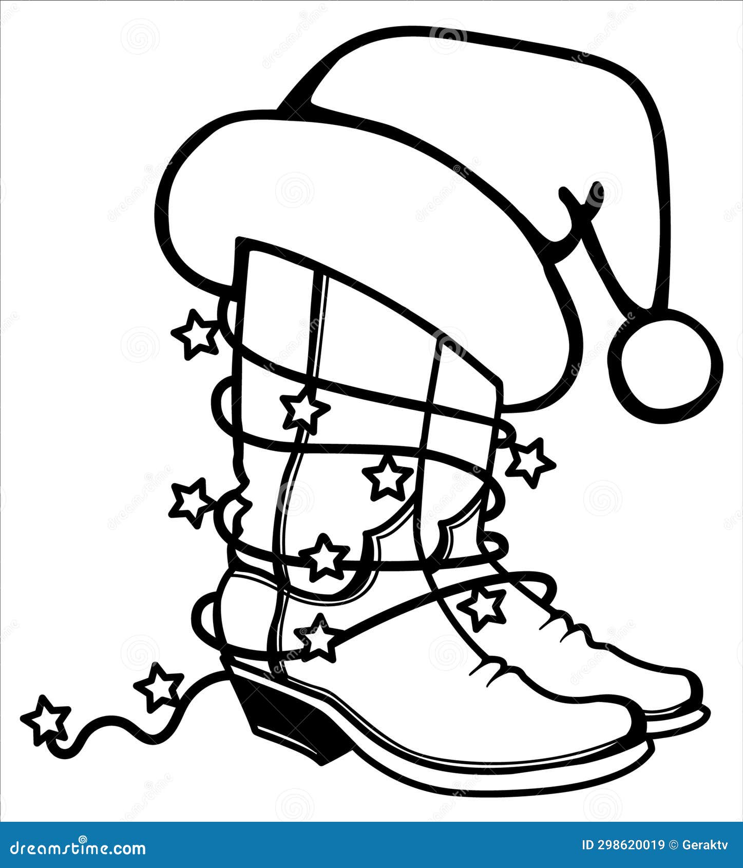 Christmas cowboy boots santa hat stock illustrations â christmas cowboy boots santa hat stock illustrations vectors clipart