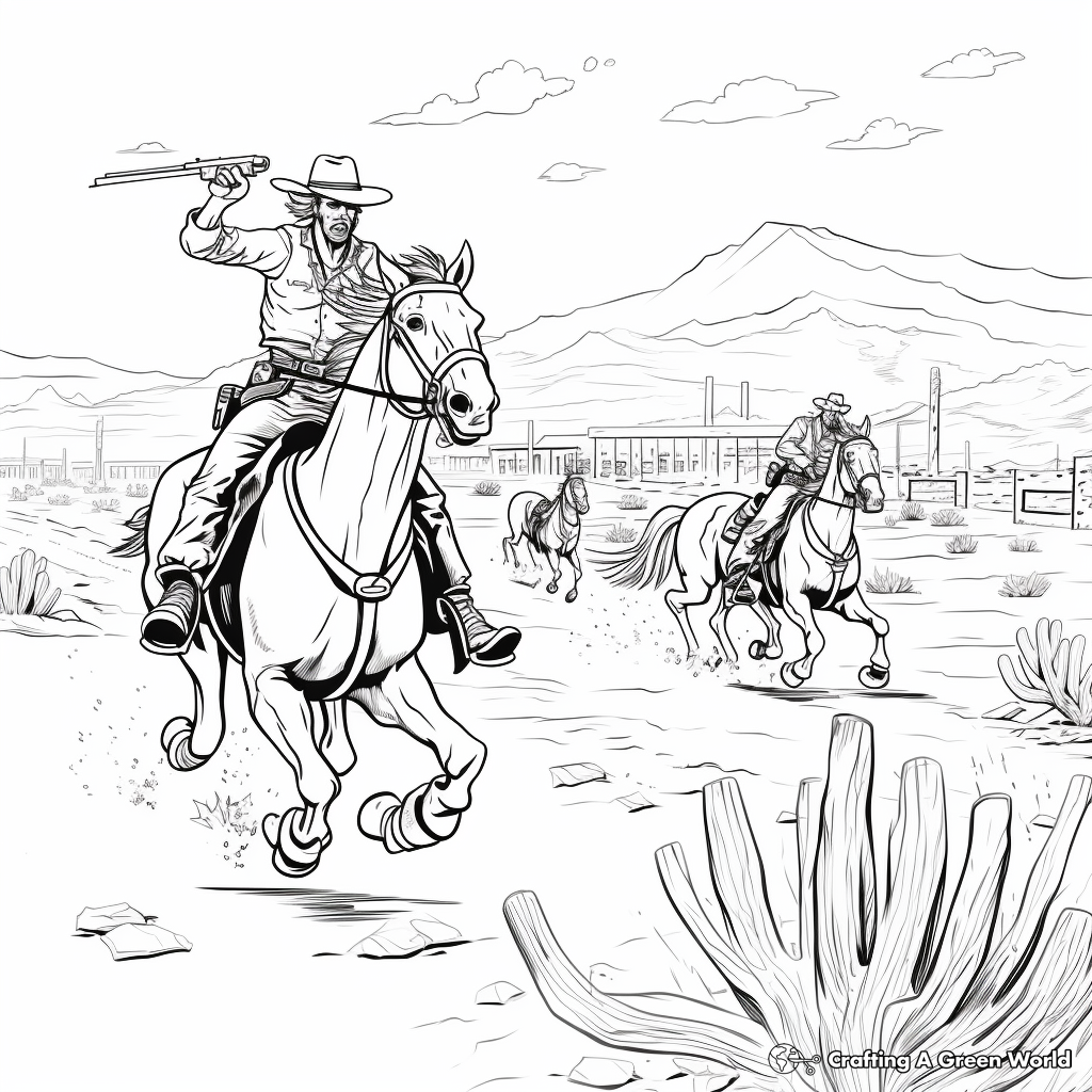 Western horse coloring pages